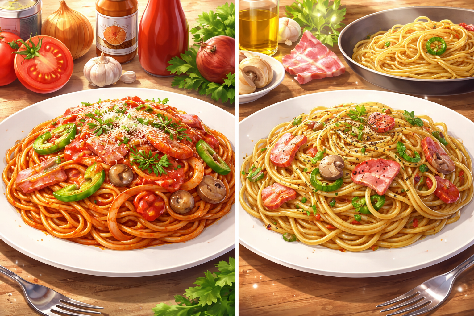 スパゲッティ ナポリタン 違いは？
